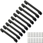Poignées de meuble - inoxydable - lot de 10 - entraxe 224mm - noir - modèle moderne Poignées de meuble - inoxydable - lot de 10 - entraxe 224mm - noir - modèle moderne