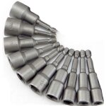 10 pi�ces douille magn�tique visseuse: embout aimant� pour visseuse � choc 6 - 19mm 1 4 adaptateur embouts ...