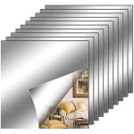 10 pices miroir muraux autocollant 30 x 30 cm miroir carrs adhsif dcoratif argent amovible autocollant ...