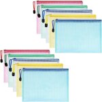 10 pi�ces pochette plastique a5 - pochette zipp�e maille - pvc transparentes pochette document pour voyagebure ...