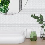 10 pices sticker cuisine 30x15cm brique carrelage auto - adhsif pvc blanc autocollant muraux salle ...