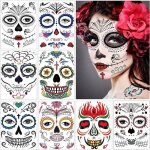 Tatouages temporaires - halloween - 10 pices - 100 % tanche - non toxiques - faciles  appliquer