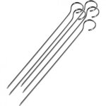 10 pique brochette r�utilisables en acier inoxydable barbecue grill kebab bbq