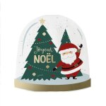 Serviettes de table jetables - joyeux nol - boule  neige - lot de 10 - papier blanc - dcoration festive ...