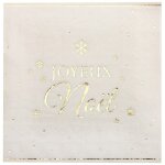 10 serviettes de table jetable papier flocons no�l 33x33cm ivoire beige ivoire cr�me �cru naturel taupe ...