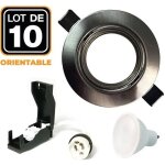Spot encastrable orientable alu brossé avec gu10 led de 7w eqv. 56w blanc froid 6000k - europalamp - ... Spot encastrable orientable alu brossé avec gu10 led de 7w eqv. 56w blanc froid 6000k - europalamp - ...