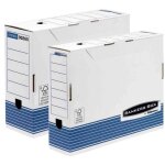 Bo�te darchives r - kive prima - fellowes - blanc / bleu - (l)150mm - 100% recycl�