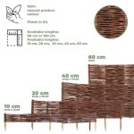 Bogateco bordure de jardin rollborder bois de noisetier trait� - longueur 60cm - h40cm - lot de 10 - ...
