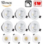 10 x spot encastrable led 5w 220v 2600 - 2800k cob encastr� lampe plafonnier orientable encastrable plafond ...