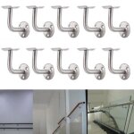 10 x support mural pour rampe escalier acier inoxydable soutien main courante