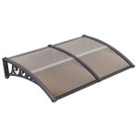 100 * 150 cm marquise de porte protection de l?ombre auvent d?accueil brun