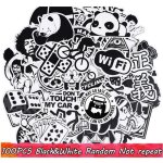 100 autocollants stickers en noir et blanc et gris fun �tanches et r�sistants