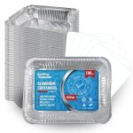 100 barquettes en aluminium avec couvercle alimentaire jetables de 1650 ml - emballage alimentaire le ...