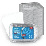 100 barquettes en aluminium avec couvercle alimentaire jetables de 800 ml - emballage alimentaire le ...