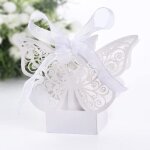 100x boite a dragees bonbons papillon bonbonni�re box bo�te cadeau coffret pour mariage anniversaire ...