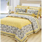 100% coton imprim + vritable patchwork couvre - lit boutis 220x240cm + 2 taie doreiller matelass