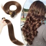 100 extensions cheveux pose  chaud kratine 18 chtain clair