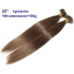 100 extensions cheveux pose � chaud k�ratine 22 ch�tain clair 1g / m�che u tip