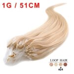 100 extensions cheveux pose  froid easy loop 51cm blond sabl 1g / mche