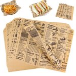 100 feuilles papier emballage alimentaire journal vintage frites burger pizza camping qiedoviey