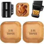 100 papiers cuisson air fryer pour ninja sl300eu - accessoire plat / moule double stack 7. 6l