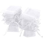 100 pcs blanc organza sachetspour les cadeaux de nol drage bonbonnire cadeau faveur ftes de mariage?7x9cm? ...