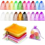 100 pcs couleur organza sachetspour les cadeaux de nol drage bonbonnire cadeau faveur ftes de mariage?7x9c ...