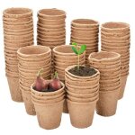 Pots de semis en fibre - 100 pcs - �cologiques - 8 x 8 cm - germination rapide