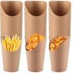 100 pièces bubble waffle cornets à frites - marque - modèle - papier kraft - carton - 12oz 100 pièces bubble waffle cornets à frites - marque - modèle - papier kraft - carton - 12oz
