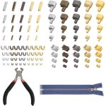 100 pi�ces kit r�paration fermeture �clair kit avec pince de montage kit fermeture �clair r�paration ...