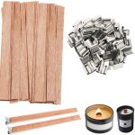 100 pi�ces m�ches de bougies m�ches en bois naturel m�ches de bougie en bois m�che de bougie �cologique ...