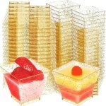 100 pices mini paillettes dor coupes  dessert 60ml gobelets  dessert carrs en plastique coupe apritif ...