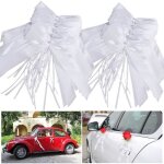 100 pi�ces noeud voiture mariage blancdeco voiture mariagenoeud blanc decorationn?uds pour satin voiture ...
