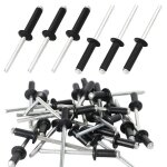 100 pi�ces rivets aveugles en aluminium � large aile rivet pop rivets plaque immatriculation noir pour ...