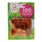 100 pions de loto magnetiques orange fluo - transparents effet loupe - marquage carton - set jetons aimantes ...