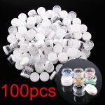 100 pots rcipient plastique avec couvercle cosmtique maquillage bote bocal chantillon crme poudre ...