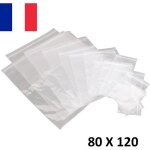 100x sachet zip plastique 80x120mm 8x12cm transparent pochon pochette 50u