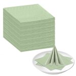 100 serviettes papier vert sauge 25x25cm - mariage / pique - nique / f�tes / anniversaire qiedoviey