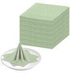100 serviettes papier vert sauge 33x33cm - mariage / pique - nique / f�tes / anniversaire qiedoviey