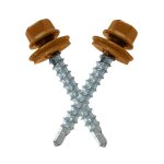 100 vis auto - foreuses imitation bois 8003 �4. 8x35mm avec rondelles �tanches pour bac acier t�les bardage ...