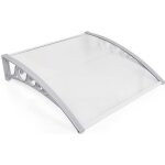 Auvent de porte entre marquise porte terrasse toit - outdoor - 100 x 60 cm - aluminium - polycarbonate ...