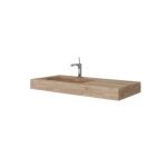 100cm hpl lavabo de salle de bain chne miel effet bois