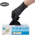 100pcs gant nitrile noir gants jetable gants sans latextaille: m lbq56