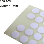 100pcs pastilles adhesives ronds 20mm transparent double face 1mm epaisseur