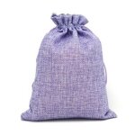 100pcs pochettes sachets en lin chanvre avec cordon rectangle pour bijoux cadeau mariage 10 * 14cm violet ...