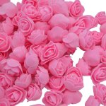 100pcs roses artificielles en mousse de dcoration tte fleurie 3. 5 cm ours saint valentin cadeau mariage ...