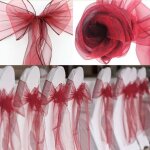 100pcs rubans en organza housse de chaise n?uds rubans n?uds de mariage dcoration de ceremonie fte ...