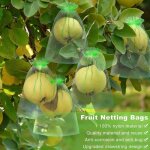 100pcs sac de protection des fruits sac de corde anti - insectes pour plantes oiseau 10 * 15cm (vert ...