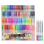 100pcs stylos en gel couleur - amoune - encre gel - fine - adulte - multicolores