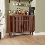 100x35x80 cm buffet en bois de style scandinave avec 2 tiroirs2 portes coulissantes et pied en boisadapt� ...